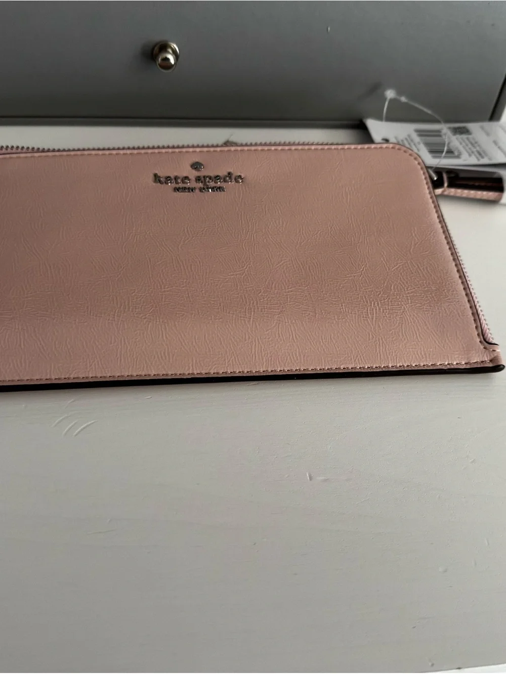kate spade Light Pink Leather Zip Clutch